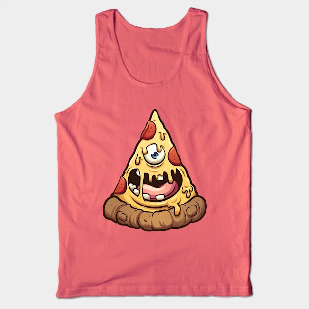 Pizza Monster Eye Tank Top by Mako Design 